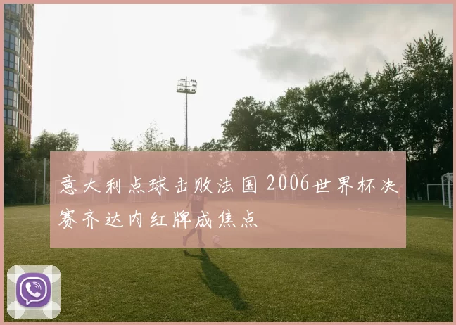 意大利点球击败法国 2006世界杯决赛齐达内红牌成焦点